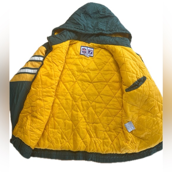 Vintage Green Bay Packers Logo 7 Game Day Puffer Jacket Men’s XL Embroidered - Picture 2 of 7